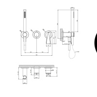 GESSI  VENTAGLIO внешняя часть настенного смесителя для душа на 2 выхода с ручным душем и перекл, цвет: хром - Gidratop.ru изображение