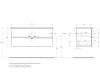 DUET База под раковину подвесная с двумя выкатными ящиками, Grafito, 1170x450x500, DUET-1200-2C-SO-GR-P - Gidratop.ru изображение