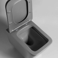 Унитаз подвесной Q-Line VT1-12MA безободковый, цвет антрацит мат., ультратонкое soft close сиденье - Gidratop.ru изображение