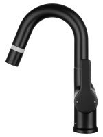 Смеситель для раковины с выдвижным изливом WONZON & WOGHAND, Черный матовый (WW-FE01L212-MB) - Gidratop.ru изображение