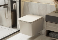 Унитаз ABBER Rechteck AC1201MBE подвесной светло-бежевый матовый, безободковый - Gidratop.ru изображение