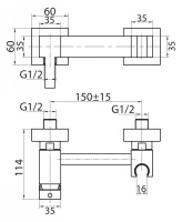 CZR-DA4-01 Смеситель для душа и гигиенического душа с держателем, хром - Gidratop.ru изображение