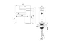 Смеситель для биде WONZON & WOGHAND STICK, Брашированный никель (WW-88339017-BN) - Gidratop.ru изображение