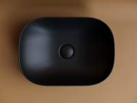 Умывальник чаша накладная прямоугольная (цвет Черный Матовый) Element 455x325x135мм - Gidratop.ru изображение