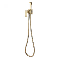 Смеситель ABBER Wasserfall AF8625G с гигиеническим душем, золото матовое - Gidratop.ru изображение