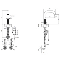 GESSI 316 CESELLO смеситель для раковины, электронный, с кран-фильтром для регулировки температур и напора воды, выс излива 150 мм, цвет Steel Brushed - Gidratop.ru изображение