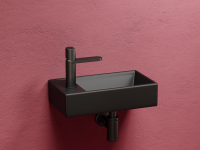 Умывальник подвесной прямоугольный (чаша справа, отверстие под смеситель слева) цвет черный матовый Element 407x217x100 - Gidratop.ru изображение