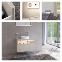 Тумба под раковину Keuco Stageline 32865180100, 80 см, с подсветкой, 1 ящик, цвет кашемир глянцевый - Gidratop.ru изображение