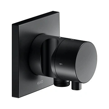 Вентиль запорный Keuco IXMO 59557371202 на 2 потребителя, с выходом для шланга и держателем лейки, черный матовый