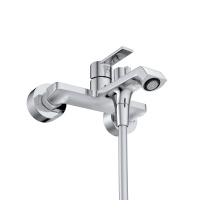 AURORA Смеситель для ванны и душа в комплекте с ручным душем, шлангом и держателем, хром AURORA-VASM-CRM - Gidratop.ru изображение