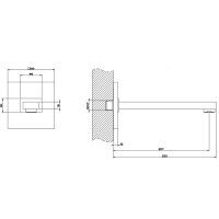 Gessi Rettangolo настенный излив 197мм, для монтажа с удаленным управлением (не входит в комплект), цвет: хром - Gidratop.ru изображение