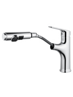 Смеситель для раковины с выдвижным изливом WONZON & WOGHAND, Хром (WW-AE4151-CR) - Gidratop.ru изображение