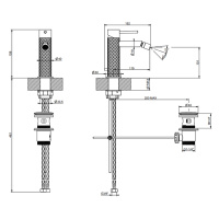 GESSI 316 смеситель для биде на 1 отверстие с донным клапаном, излив 118мм, цвет: brushed black metal pvd - Gidratop.ru изображение