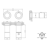 GESSI HABITO UNITO смеситель настенный встраиваемый, термостатический, с переключателем на 3 положения, внешняя часть, цвет хром - Gidratop.ru изображение