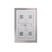 Зеркало в алюминиевой раме со встроенным светильником и сенсорным выключателем по периметру рамы, SPC-KRAFT-500-800-SENS-AL, 500x800x32 мм - Gidratop.ru изображение