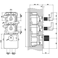 GESSI INCISO встраиваемый термостатический смеситель на 2 источника, резьба 3/4 (внешние части), цвет: nero XL - Gidratop.ru изображение