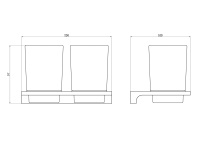 Два стакана для зубных щеток с держателем WONZON & WOGHAND ECLIPSE, Хром (WW-9128) - Gidratop.ru изображение