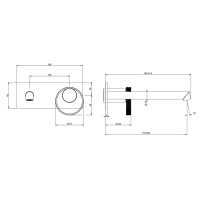 Gessi Anello смеситель настенный, с изливом 194-214 мм, цвет Black XL (внешняя часть) - Gidratop.ru изображение