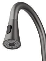 Смеситель для кухни с выдвижным изливом WONZON & WOGHAND, Темный графит (WW-121E201L-BGG) - Gidratop.ru изображение