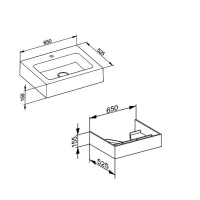 Тумба с раковиной Keuco Edition 300 39611390100, с раковиной, 65 см, цвет антрацит - Gidratop.ru изображение