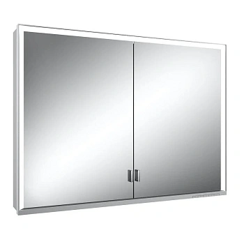 Зеркальный шкаф Keuco Royal Lumos 14304172301, 100 см, с подсветкой, серебристый анодированный/белое стекло