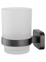 Стакан для зубных щеток с держателем WONZON & WOGHAND GRAFFITY, Темный графит (WW-9321-BGM) - Gidratop.ru изображение