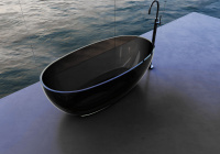 Прозрачная ванна ABBER Kristall AT9703Onyx черная - Gidratop.ru изображение