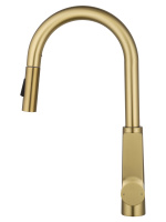 Смеситель для кухни с выдвижным изливом WONZON & WOGHAND, Брашированное золото (WW-A20782-BG) - Gidratop.ru изображение