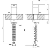 GESSI 316 смеситель настольного монтажа для удаленного управления: цвет steel brushed - Gidratop.ru изображение