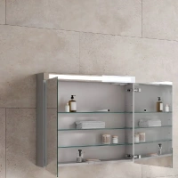 Зеркальный шкаф Keuco Royal E-One 44302171301, 80 см, с подсветкой, алюминий серебристый - Gidratop.ru изображение