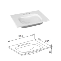 Раковина Keuco Royal Universe 32751316503 65.5 см 3 отверстия под смеситель, белый - Gidratop.ru изображение