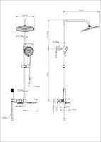 Душевая система с термостатом WONZON & WOGHAND MUSE Forte, Черный матовый (WW-B3580-MB) - Gidratop.ru изображение