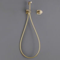 Смеситель ABBER Rund AF8725G с гигиеническим душем, золото матовое - Gidratop.ru изображение