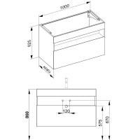 Тумба под раковину Keuco Stageline 32872290000, 100 см, 1 ящик, цвет инокс матовый - Gidratop.ru изображение