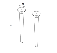 Ножки для шкафчика, комплект 2 штуки, высота 43 см, дерево 40447 Noce, 9x9x43 - Gidratop.ru изображение