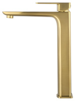 Смеситель для раковины высокий WONZON & WOGHAND EDGE, Брашированное золото (WW-88239003- BG) - Gidratop.ru изображение