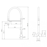 Смеситель ABBER Wasser Kreis AF81141SP для кухни с подключением фильтра и выдвижной лейкой, сатин - Gidratop.ru изображение