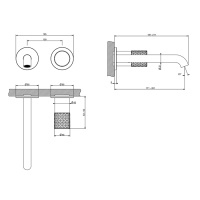 GESSI HABITO INTRECCIO смеситель для раковины настенный встраиваемый, однорычажный, цвет Black Metal PVD - Gidratop.ru изображение