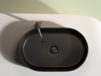 Умывальник чаша накладная овальная (цвет Черный Матовый) Element 608x385x122мм - Gidratop.ru изображение