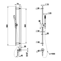 GESSI HABITO UNITO душевой гарнитур с штангой, выводом воды, ручным душем и шлангом 1500 мм., цвет brass brushed PVD - Gidratop.ru изображение