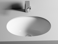 Умывальник овальный встраиваемый под столешницу Element 510x420x195мм, с крепежом и шаблоном для установки - Gidratop.ru изображение