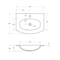 Стеклянная раковина 82410, 70x52 - Gidratop.ru изображение