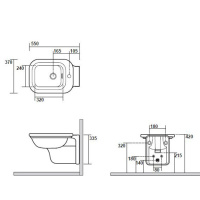 Биде подвесное с 1 отв. под смеситель 55х37см, цвет: белый/хром - Gidratop.ru изображение