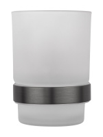 Стакан для зубных щеток с держателем WONZON & WOGHAND GRAFFITY, Темный графит (WW-9321-BGM) - Gidratop.ru изображение