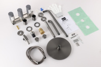 Душевая система ABBER Wasser Kreis 316 AF8150BGG скрытого монтажа с изливом, термостат, оружейная сталь брашированная - Gidratop.ru изображение