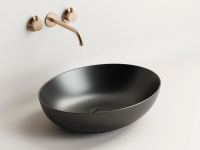 Умывальник чаша накладная овальная (цвет Черный Матовый) Element 520x395x130мм - Gidratop.ru изображение