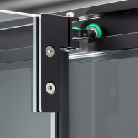 Душевой уголок с поворотной дверью Stile VSS-2ST9090CLB-R, 900*900, черный, стекло прозрачное, правый - Gidratop.ru изображение