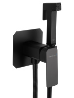 Смеситель с гигиеническим душем встраиваемый WONZON & WOGHAND DIAMOND, Черный матовый (WW-88829011-MB) - Gidratop.ru изображение