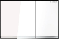 Клавиша Geberit Sigma Type 60 115.640.SI.1, двойной смыв, цинковое литье, стекло белое - Gidratop.ru изображение