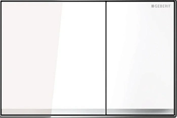 Клавиша Geberit Sigma Type 60 115.640.SI.1, двойной смыв, цинковое литье, стекло белое